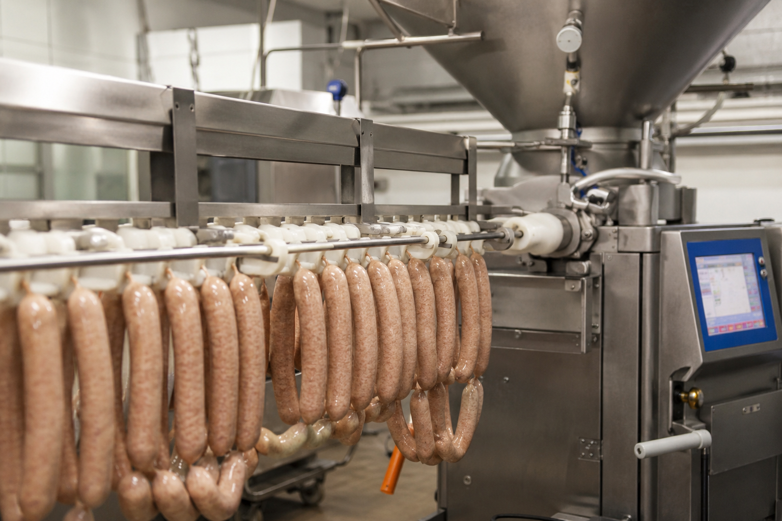 Wurstproduktion – Füll- und Abbindeanlage