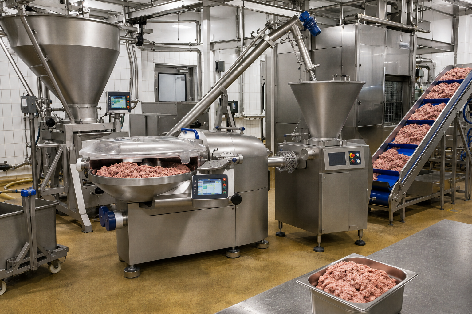 Kutter und Füllwolf in der Fleischverarbeitung